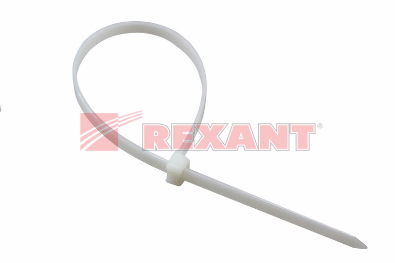 Стяжкa нейлоновая многоразовая 100x2,5мм, белая (100 шт/уп) REXANT Стяжкa нейлоновая многоразовая 100x2,5мм, белая (100 шт/уп) REXANT